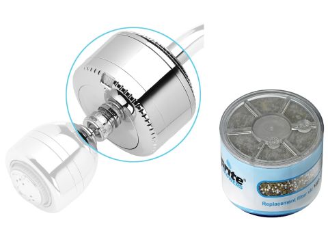 SPRITE Slim Line: Fits behind Shower Head plus an Extra Slim Line Replacement Cartridge (Save 5%)