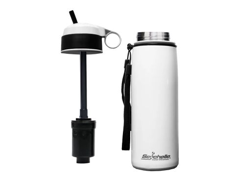 pH ALKALINE FILTER Stainless Drink Bottle - White  (750ml):